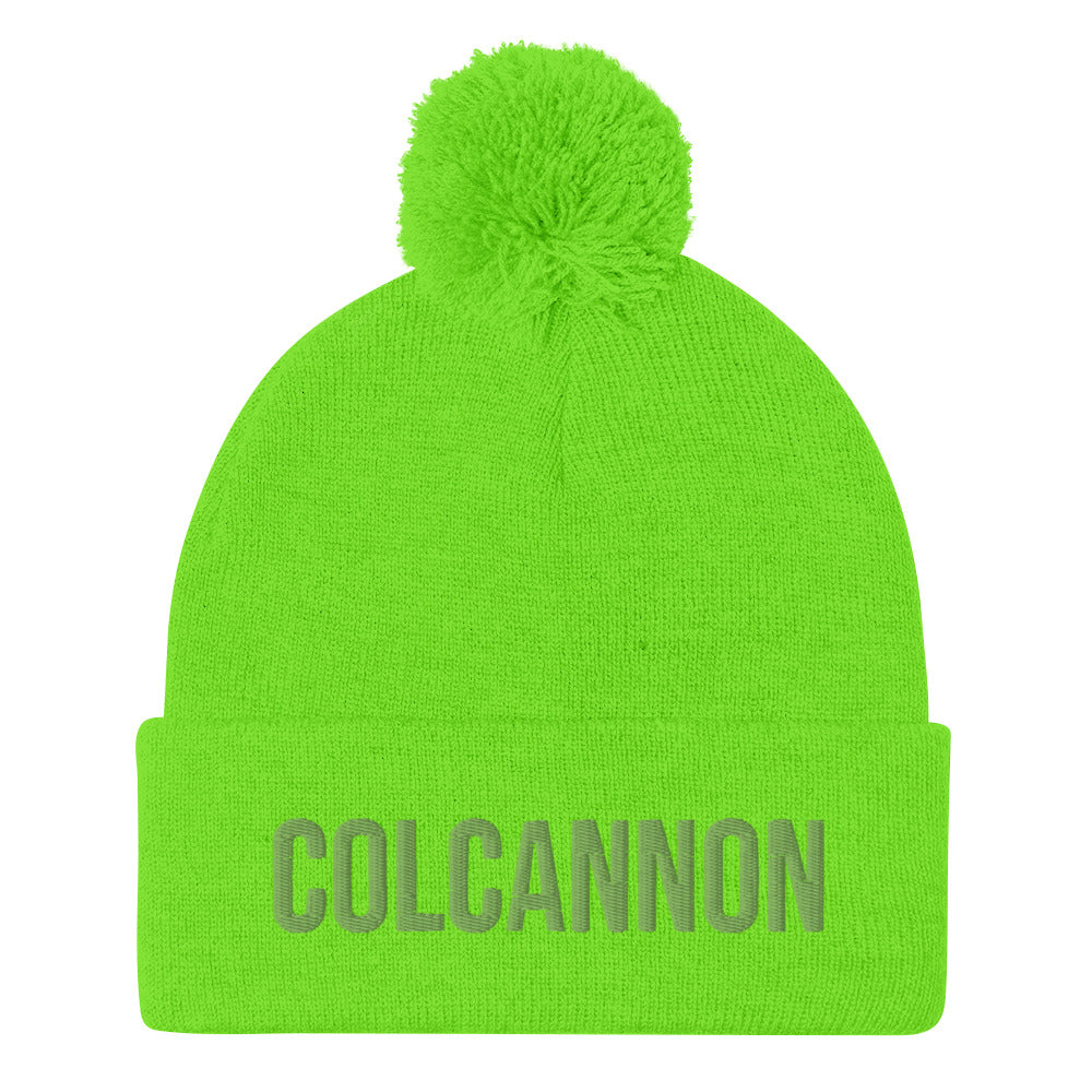 Green Irish foodie hat with green embroidery - The Colcannon Beanie is a unique food hat inspired by traditional Irish food. It's a perfect hat for adventures, making a statement on the street and being cozy at home. This weird hat is made just for you. Eat colcannon in style this year with your funny foodie beanie and show your love of traditional Irish cuisine.