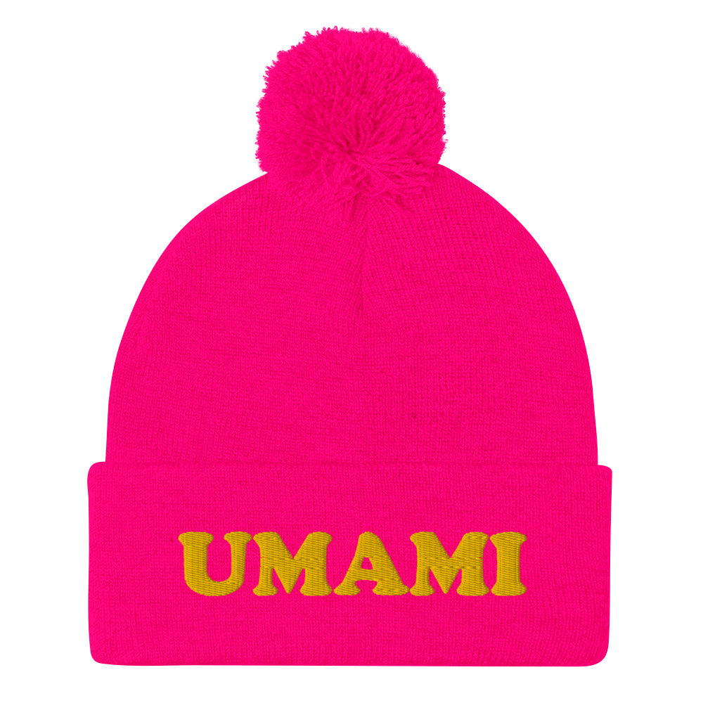 Love umami? This funny foodie umami beanie is a unique and weird winter hat for foodies and umami lovers. It's a classic beanie with a unique yellow umami embroidery. The umami beanie is a perfect weird gift for foodies and umami enthusiasts! Shop funny foodie beanies, unusual weird hats and more!