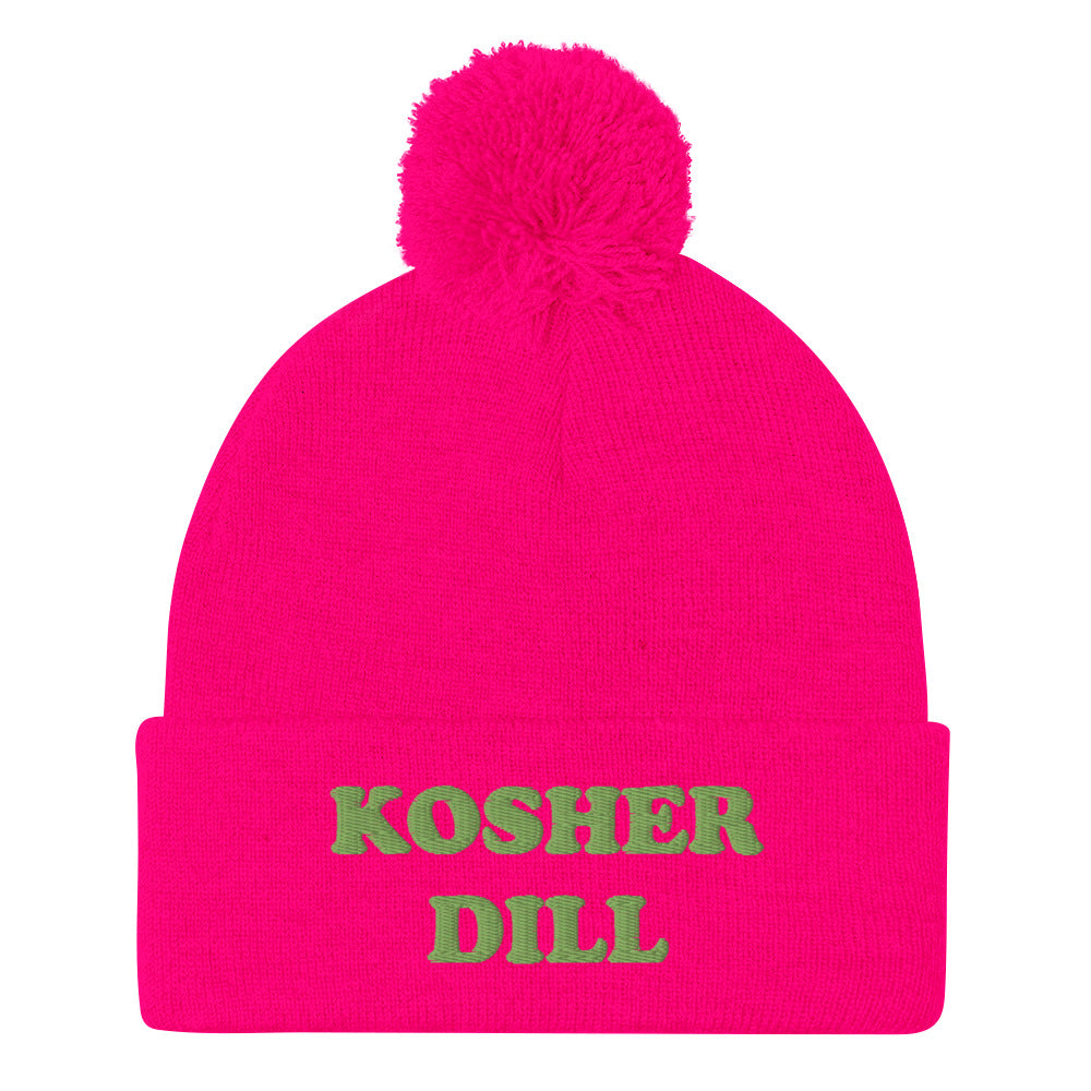 Why are kosher dills the best pickles? This funky kosher dill pickle beanie is a cozy dill pickle hat. The unique green kosher dill embroidery is funny and weird in all of the best ways. It's the perfect dill pickle beanie for foodies and pickle enthusiasts. Celebrate your favorite pickles in our foodie clothing.