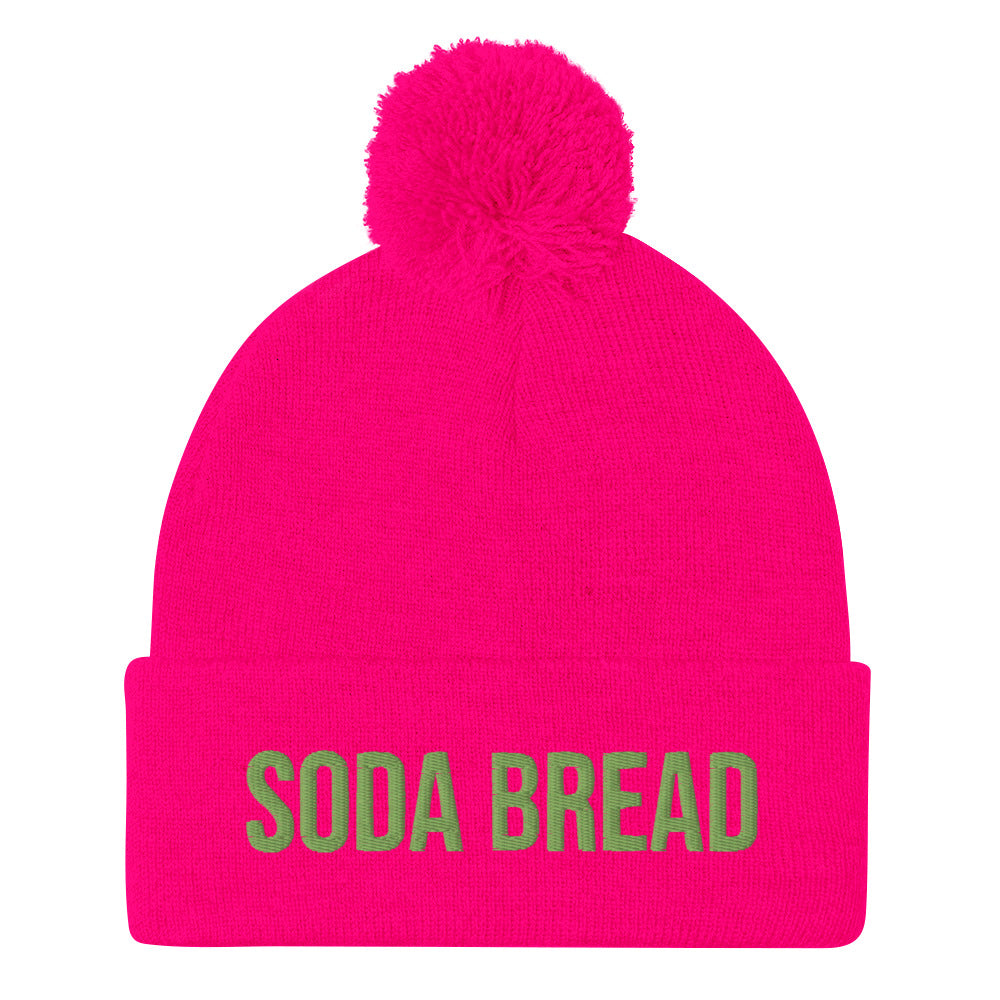 Hot pink soda bread beanie - The Soda Bread Beanie is a unique food beanie that's perfect for everyday adventures, funny street wear and eating soda bread cozy at home. This weird food hat is a classic unisex embroidered beanie. Eat soda bread in style this year or give this funny foodie beanie as a gift to your favorite soda bread enthusiast. 