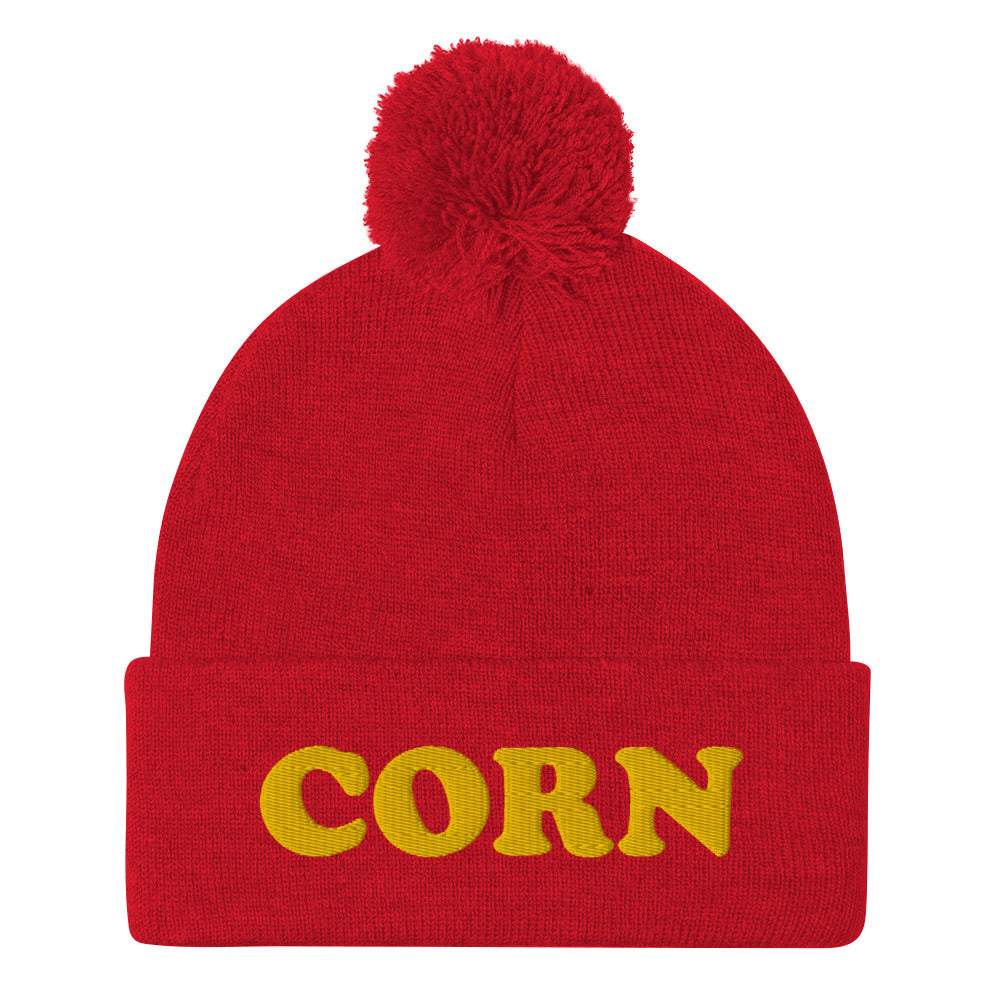 Love corn? This funny foodie corn beanie hat is a unique and weird winter hat for foodies and corn lovers. It's a classic beanie with a unique yellow corn embroidery. The corn beanie is a perfect weird gift for foodies and the corn enthusiasts! Shop funny foodie beanies, weird hats, funky animal t-shirts, and more.