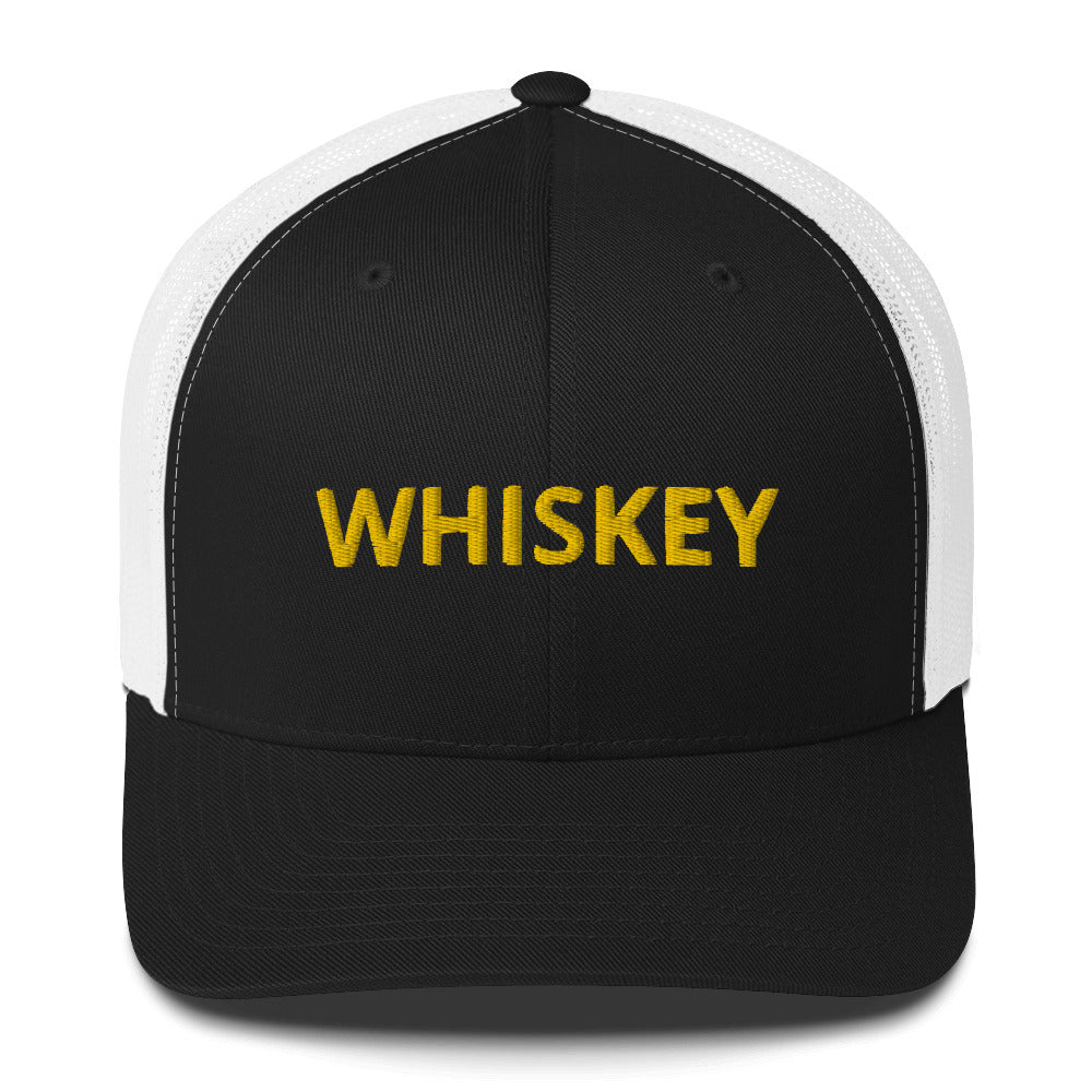 Are you a whiskey enthusiast? This "WHISKEY" trucker hat with a mesh back is a comfortable and classic trucker hat for whiskey drinkers. This funny whiskey hat is the perfect gift for whiskey drinkers. Shop funky foodie beanies, tees and more. Celebrate your favorite food and drinks in our funky foodie hats and clothing.