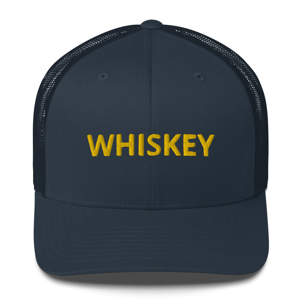 Are you a whiskey enthusiast? This "WHISKEY" trucker hat with a mesh back is a comfortable and classic trucker hat for whiskey drinkers. This funny whiskey hat is the perfect gift for whiskey drinkers. Shop funky foodie beanies, tees and more. Celebrate your favorite food and drinks in our funky foodie hats and clothing.