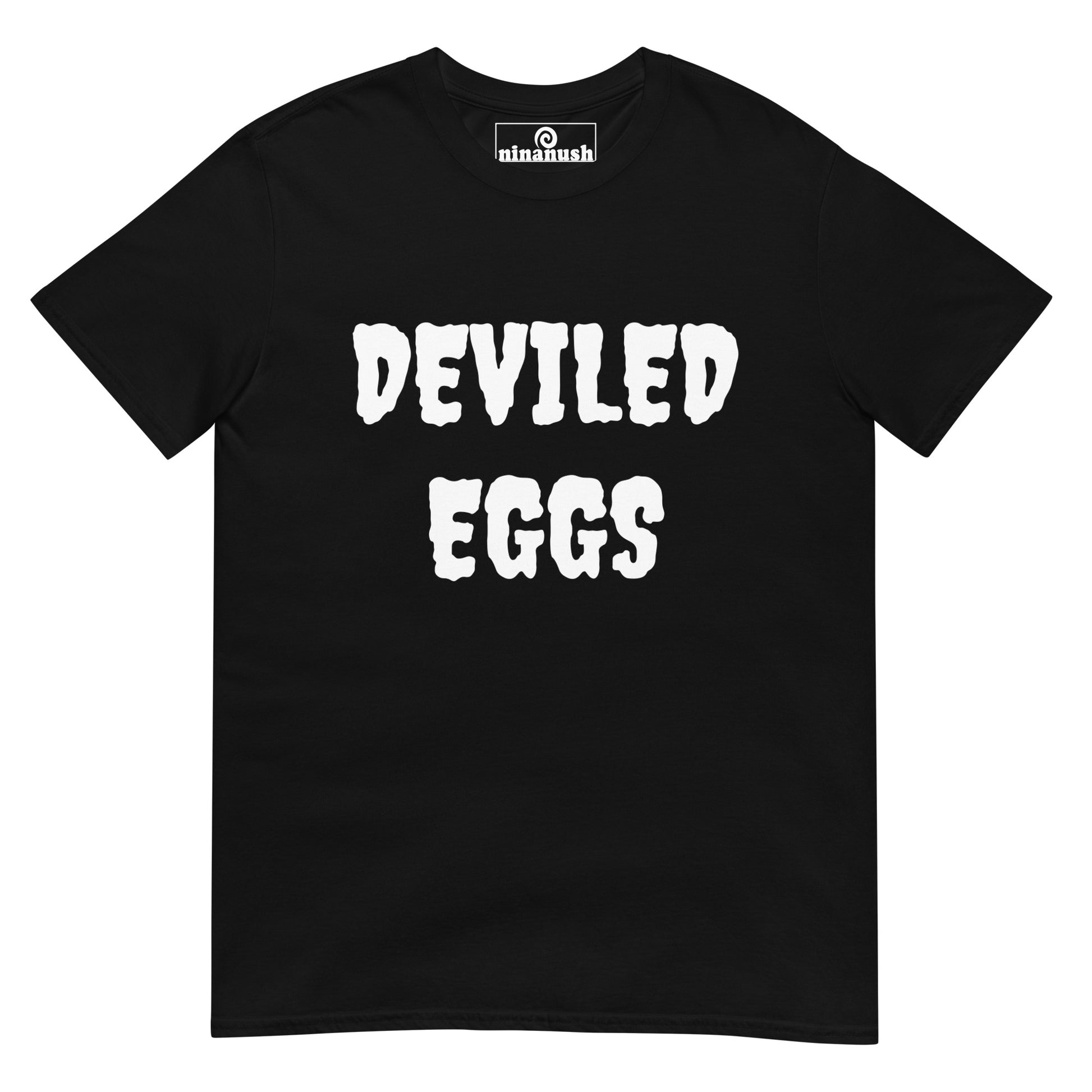 Black deviled eggs t-shirt - so good it's spooky - Eat your favorite deviled eggs in style with this this weird foodie t-shirt. The funky deviled eggs lover t-shirt is soft, comfortable, and just a little weird. It's a funny t-shirt for foodies and deviled egg enthusiasts. Stay weird, wear what makes you smile, & celebrate your favorite foods in our funky foodie clothing. 