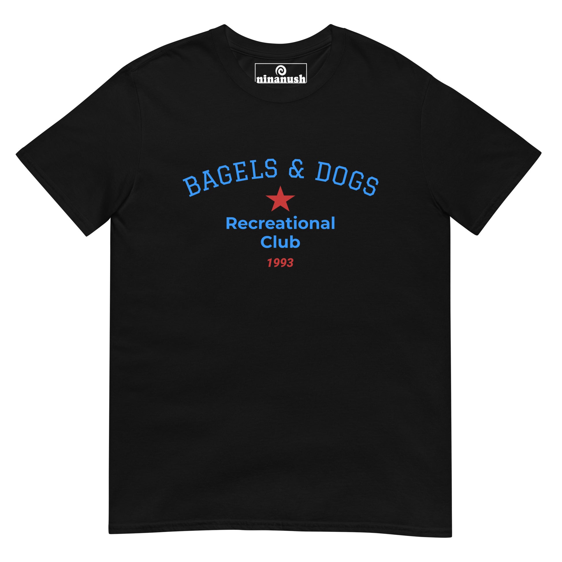 Black bagels and dogs recreational club vintage style t-shirt - This bagels and dogs recreational club t-shirt is a funny and unique shirt for dog and bagel lovers. Our funky dog and bagel t-shirt is comfortable and just a little weird. It's a funny t-shirt for foodies and bagel & puppy enthusiasts. Walk your dog, eat your perfectly toasted bagel, and wear what makes you smile.