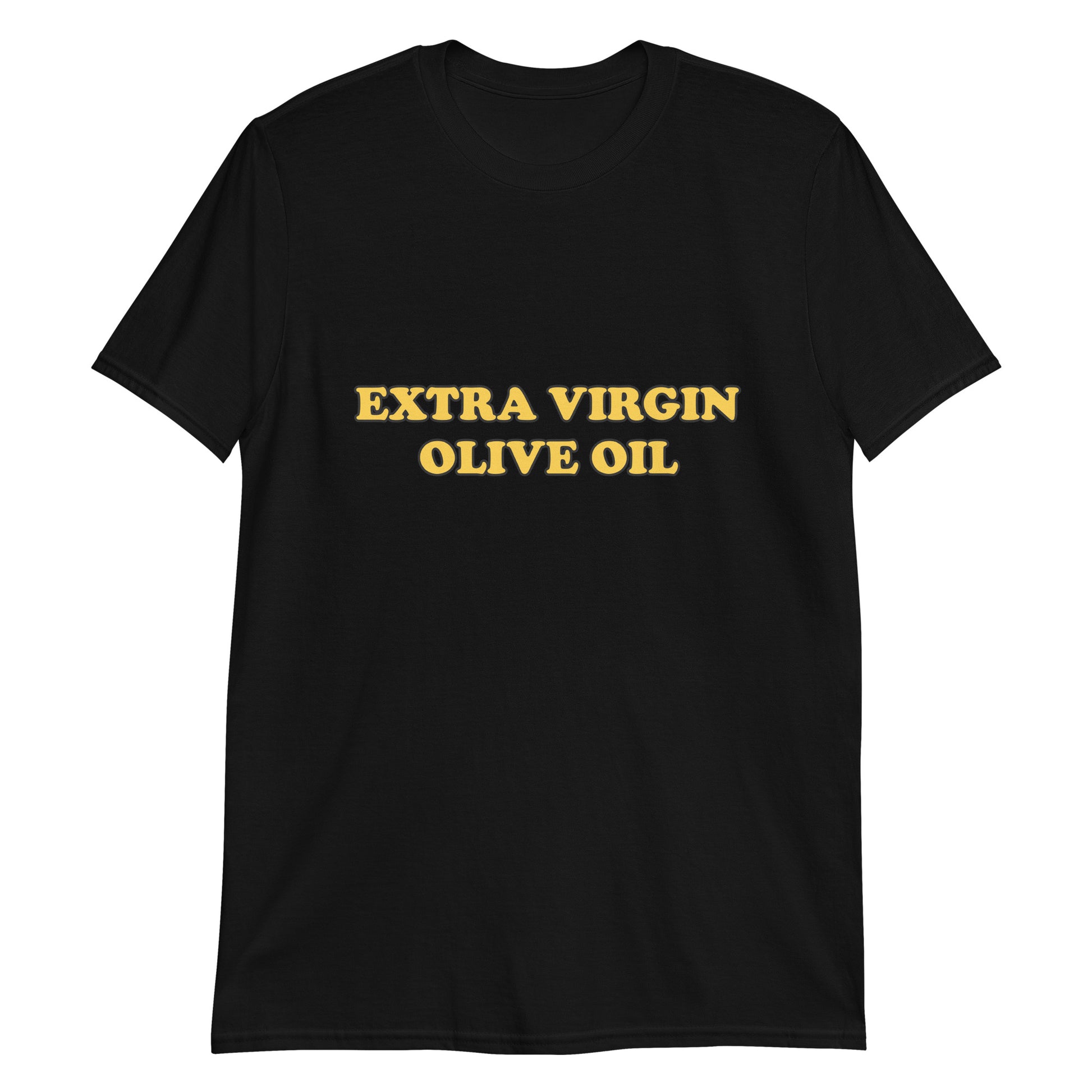 Black olive oil lover t-shirt - This Extra Virgin Olive Oil T-shirt is a classic tee with a unique and weird design. It's a perfect funny shirt for foodies and a must-have graphic t-shirt for the olive oil snob in your life. Wear it on the street, cook your favorite dish at home, or give it as a cute funny gift for foodies and olive oil enthusiasts.