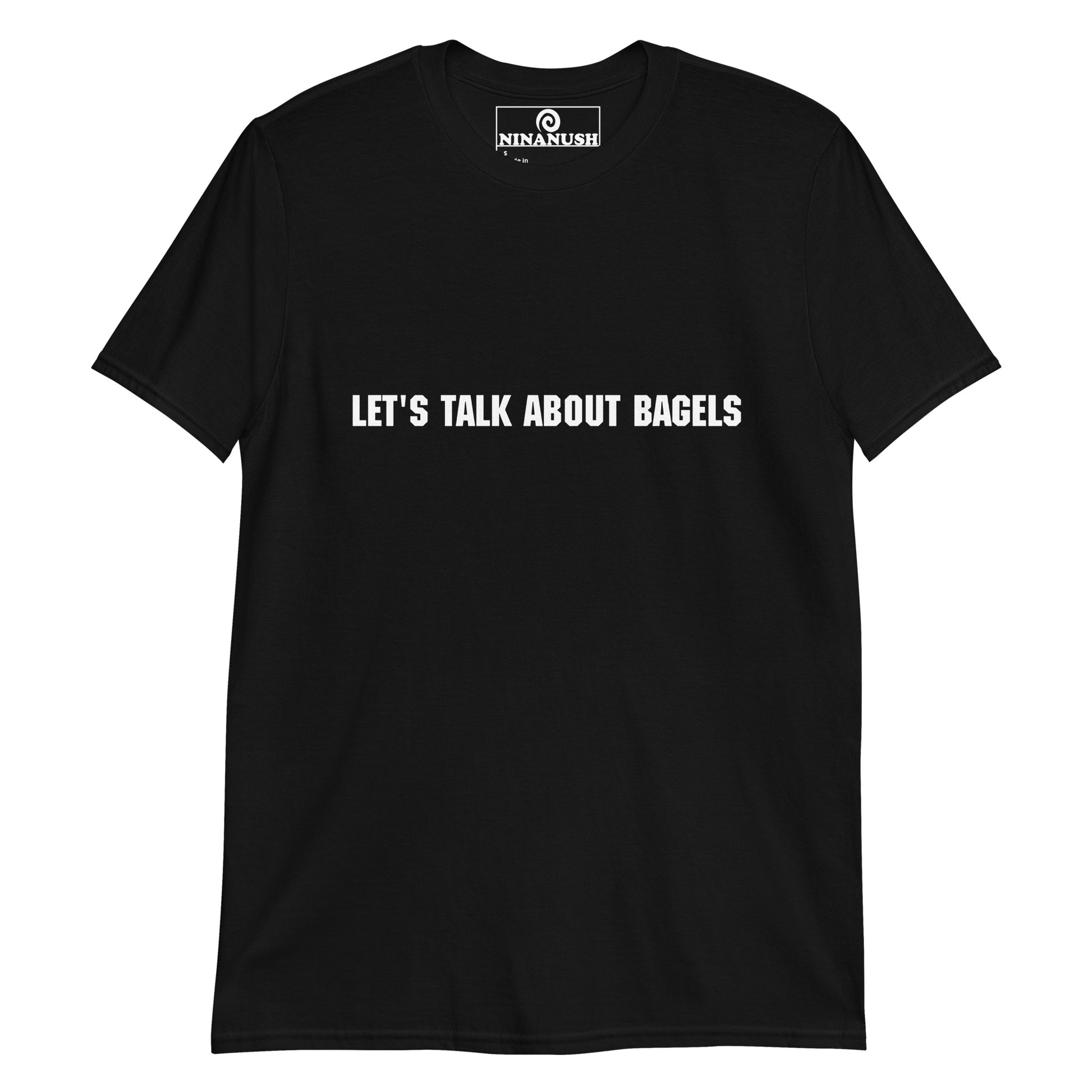 Let's talk about bagels t-shirt for bagel lover and foodies. This unisex funny bagel t-shirt is just what every bagel enthusiast needs. Eat your favorite bagel in a unique everything bagel t-shirt with a cute food message or give it as a funny gift for that bagel lover in your life. Stay funky and eat bagels in style.