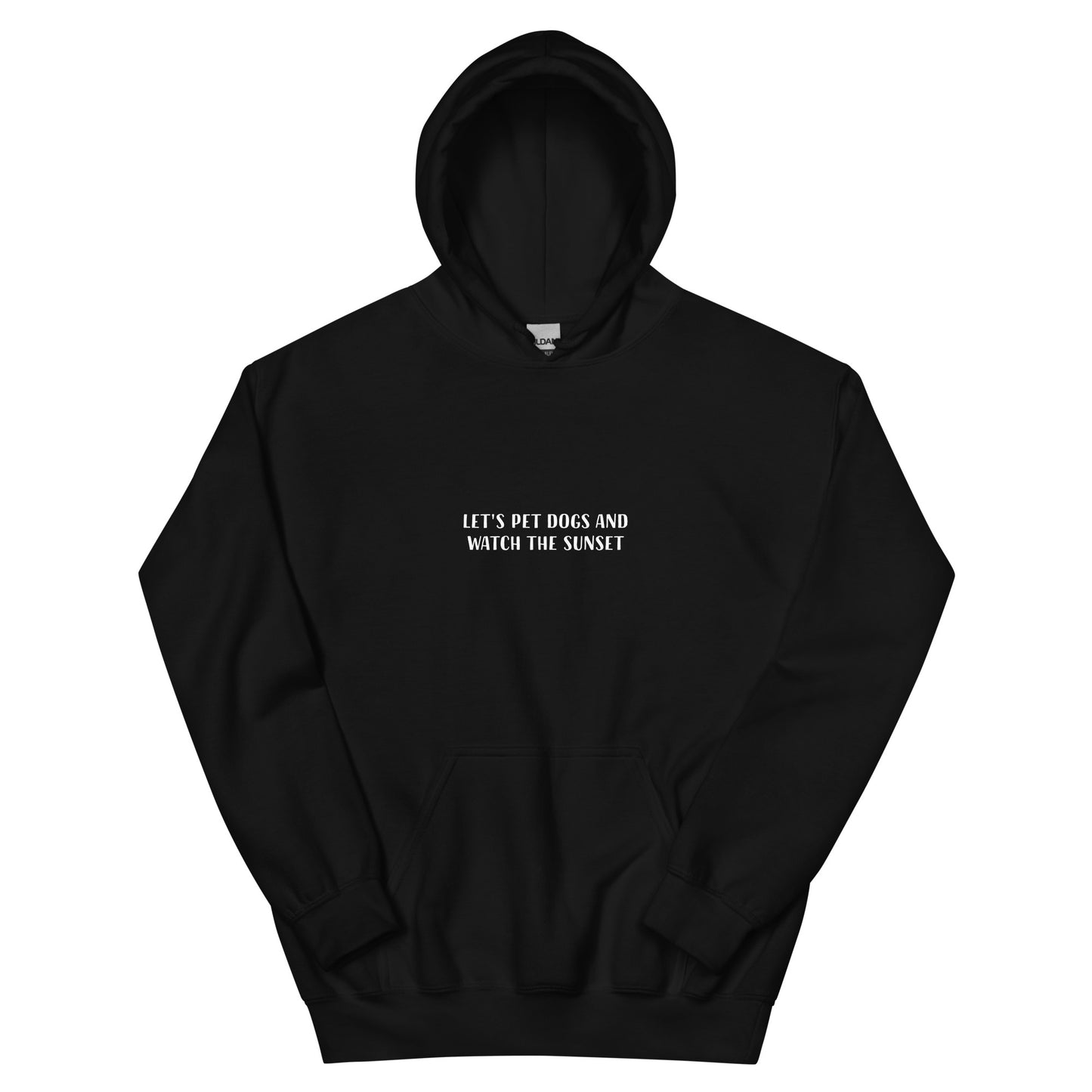 Black cute sunset chaser quote hoodie - Let's pet dogs and watch the sunset in this cute dog quote hoodie. It's a classic trendy hoodie with a unique positive saying. This funny animal lover hoodie is cozy and made just for you with a positive quote for dog people. Wear this dogs and sunset hoodie, be kind to all kinds, and do what makes you smile. 