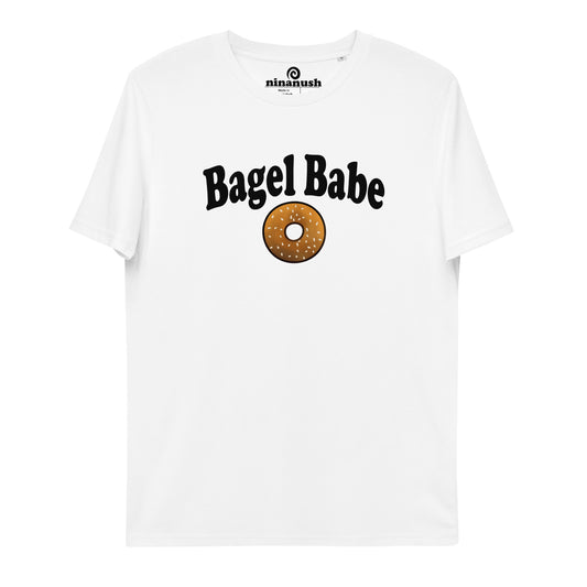 Are you a bagel babe?  We have the perfect funny bagel t-shirt for you! It's unique and original foodie design is perfect for all bagel babes and bagel connoisseurs around the world. The eco friendly, vegan bagel shirt is also the perfect gift for bagel lovers. Eat your next bagel in style in this white bagel babe tshirt..