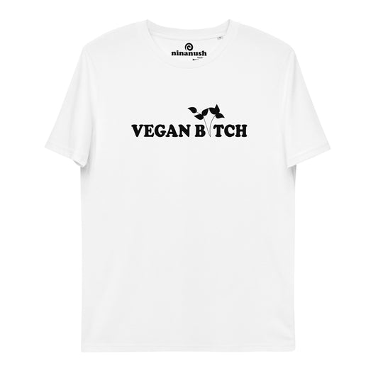 White vegan bitch t-shirt - Make a statement in this funny vegan bitch t-shirt for animal activists. It's cute, comfortable and made from 100% organic ring-spun cotton. This eco friendly vegan t-shirt is unique, funny and a sustainable shirt made just for you. Be kind to all kinds and go vegan for the animals, for the planet and for our health. 